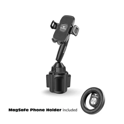 Eltoro car cup holder phone mount + magsafe phone holder - black